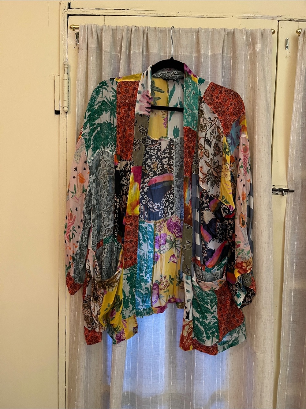 Universal Thread Multicolor Patchwork Kimono Jacket